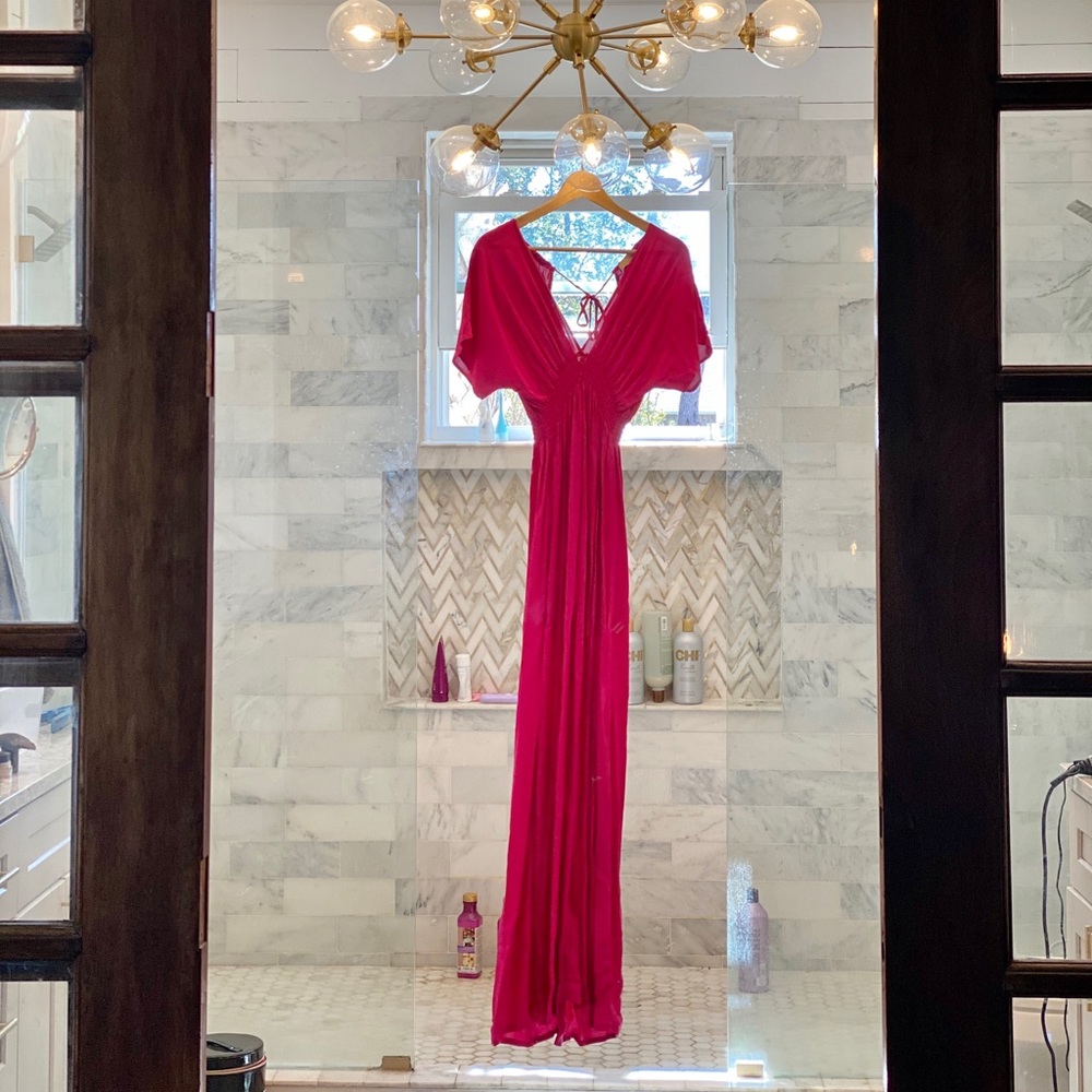 Michael Kors Fuchsia Resort Flowy Maxi Dress